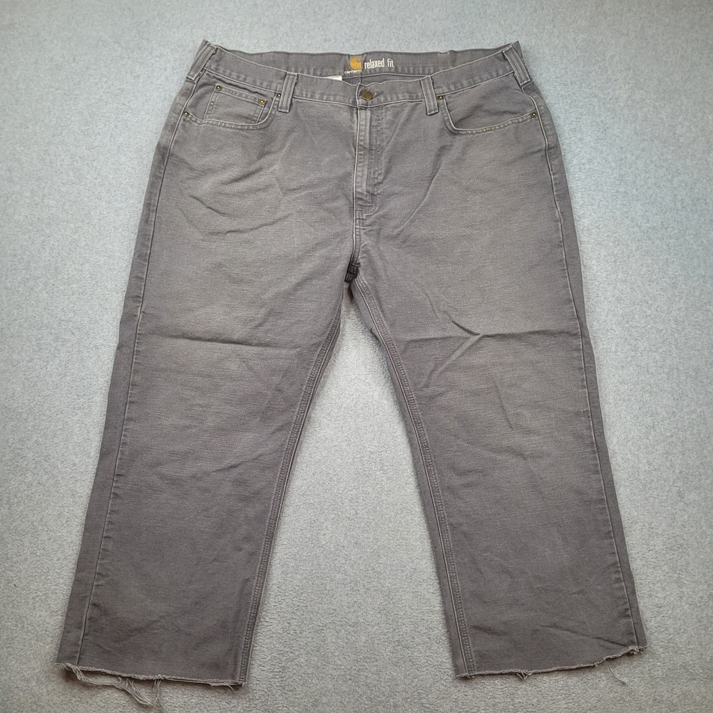 Carhartt Relaxed Fit Work Pants Mens 42x30 Gray Cut Off Hem 100096-039β